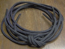 rOund 30&quot; inch Unwaxed Cotton BLACK Shoe LACES 4 5 eyelets for Casual Dress Golf - £13.09 GBP