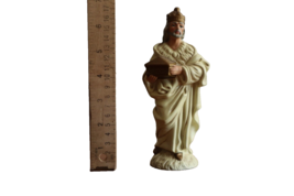 Vtg Christmas Nativity Figurine Paper Mache Composite: Wiseman Holy King 7&quot; - £7.49 GBP