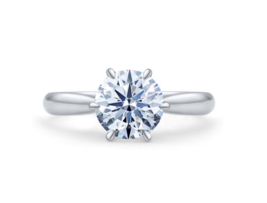 Certified 1.50Ct Six Prong Moissanite Real 14k White Gold Women Engagement Ring - £439.94 GBP