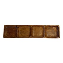 Vintage Teak Wood Divided Tray – 4 Section Snack or Condiment Server – T... - $749.88 MXN