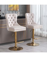 Velvet Bar Stools (Set of 2) - Adjustable Height - $3,864.83 MXN