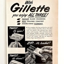Gillette Shaving Razors Blue Blades Advertisement 1949 Super Speed DWS6A - $465.81 MXN