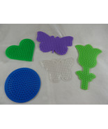 Perler Bead Peg Boards Lot Of 5 butterfly tulip heart circle - $13.56 CAD