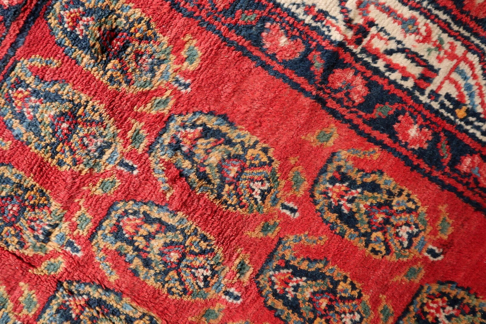 Handmade Vintage Persian Hamadan Rug 4.6' x 6.11 (137cm x 210cm), 1960s - 1C1179 Item image 8