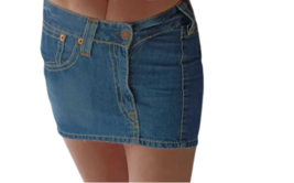 LEVI’S blue denim short mini skirt in mid indigo blue denim - $24.26