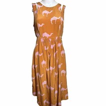 Charlotte by Charlotte Taylor Dress Size 6 SMALL Orange Pink Camel 100% Silk - A - £23.00 GBP