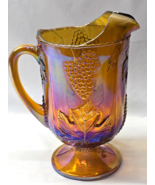 Vintage COLONY 64oz Pitcher HARVEST CARNIVAL MARIGOLD Grapes Leaves 9.75... - $28.48 CAD