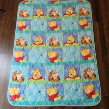 Disney Winnie the Pooh Tigger Baby Toddler Quilt Comforter Blanket Green Blue - £63.30 GBP