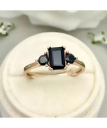 Women&#39;s 2.5CT Emerald Cut Lab-Created Sapphire Ring in 14K Yellow Gold P... - $1,791.20 MXN