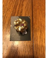 Goldtone Flower w/Pink Stones Ring-Size 8 Women&#39;s Ships N 24h - $15.89