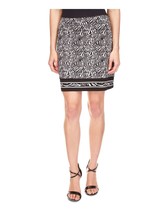 MICHAEL MICHAEL KORS Women&#39;s Zebra Border-Print Mini Skirt Black White M... - £27.50 GBP