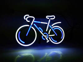 Blue Bicycle Home Wall Lamp Artwork Neon Light Sign 12&quot;x7&quot; - £55.15 GBP
