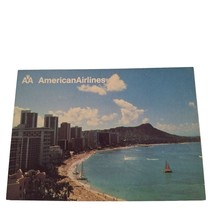 Postcard AA American Airlines Beach Scene Sailboat Chrome Unposted - £8.11 GBP