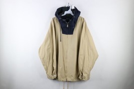 Vintage 90s Nautica Mens Large Distressed Sailing Full Zip Hooded Jacket Beige - $54.40