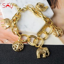 Sunny Jewelry Fashion Jewelry Gold Charm Bracelets For Women Hand Chains Link Ch - £11.71 GBP