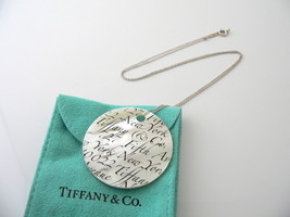 Tiffany &amp; Co Silver Mother Pearl Necklace Notes Charm 20 In Chain Gift Pouch Art - £315.60 GBP