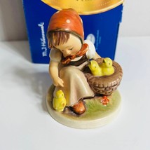Goebel Hummel Chick Girl Figurine German Hand-Painted Sculpture Red Hand... - $31.50