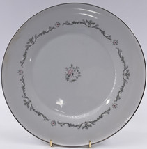 Petite Bouquet Signature 10 3/8&quot;Dinner Plate Pink White Silver Trim - $11.87
