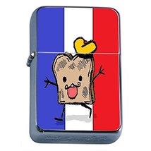 French Toast Pun Flip Top Oil Lighter Em1 Smoking Cigarette Silver Case Included - £7.12 GBP