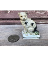 Antique Miniature Staffordshire Ceramic Small Sitting Dog Figurine 1800s  - $49.45