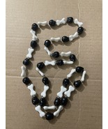 16 Inch Skull &amp; Dog Bone Plastic Necklace Black and White - £6.37 GBP