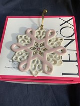 Lenox Gift of Knowledge Breast Cancer Awareness Snowflake Ornament NIB - £18.72 GBP