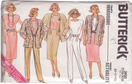 BUTTERICK 1987 PATTERN 3633 SIZE 8 MISSES&#39; JACKET, SKIRT, PANTS AND TOP - £2.39 GBP