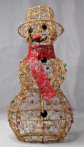Snowman Wire Copper Color Red Scarf Small Colored Ornaments Decorative 1... - £11.23 GBP
