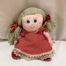 Vintage Handmade Cloth Doll Girl 13 inches Annie Veitch 1970s - $28.98