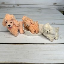 Vintage Mattel Barbie Mommy &amp; Twin Pink &amp; White Poodles Puppy Dogs Bed Lot of 4 - £18.84 GBP