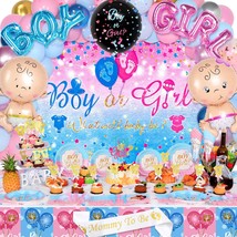 Baby Gender Reveal Decorations, Boy Or Girl Gender Reveal Party Supplies Include - £32.41 GBP