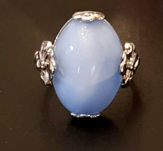 Avon Victorian Splendour Blue Moonstone RING size 7 Nickel Free Silver T... - £23.30 GBP