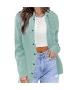 iGENJUN Women Long Sleeve Button Down Tattered Cotton Shirt Shacket Pock... - $275.22 MXN