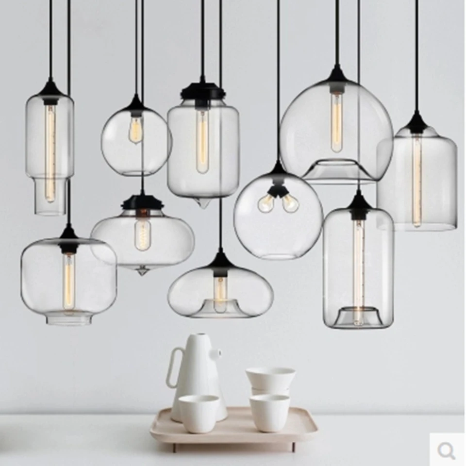 Home Decor Nordic Modern Clear Glass Pendant Light Creative Industrial S... - $33.09+