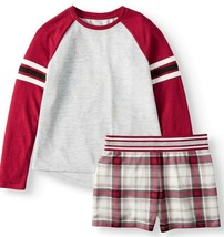 Wonder Nation Girls 2 PC Sleep Set Long Sleeve Shirt &amp; Shorts Large PLUS... - $13.87