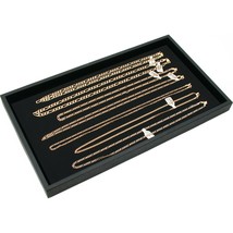 Sample Display Tray Black &amp; 7 Hook Necklace Black Velvet Insert 2Pcs - £18.23 GBP