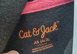 Cat & Jack Girls' XS (4/5) Fleece Pullover Hoodie Black Love Peace Sign  image 5