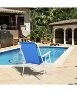 Foldable Blue Beach Chair, Durable Oxford Cloth &amp; Sturdy Iron Frame - $39.99