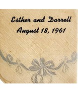 1961 Esther And Darrell Wedding Napkin Antique Marriage Party Ephemera E83E - $34.16 CAD
