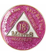 18 Month AA Medallion Pink Glitter Tri-Plate Chip - $25.79 CAD