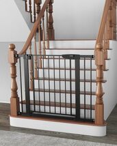 Cumbor 29.7-40.6" Baby Pet Gate for Stairs Auto Close Black 30.5"H - $52.24