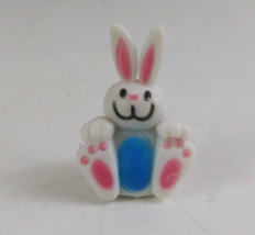 Vintage Plastic White Easter Bunny With Blue Belly 1.5&quot; Collectible Mini... - €4,20 EUR