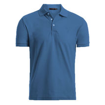 Blue Men&#39;s Causal Cotton Polo Dri-Fit T Shirt Jersey Short Sleeve Sport ... - £17.48 GBP