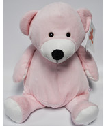 EB Embroider Pink Bear 16 Inch Embroidery Stuffed Animal - £25.66 GBP