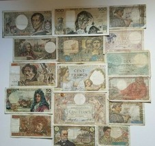 FRANCE HUGE LOT OF 20 BANKNOTES FRANCS ALL PRE EURO RARE COLLECTION SET2 - £168.84 GBP