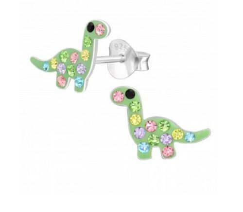 Dinosaur crystal sterling silver studs- 2 PAIRS - $12.86