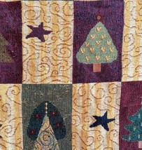 Christmas Blanket Woven Throw Holiday Themed Frilled Edge Tree Star 52 x 48&quot; VF1 - £15.72 GBP