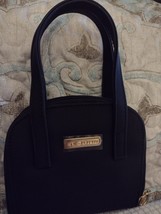 ST JOHN Mini Fabric Little Black Dressy Nylon Zipper Around Goldtone Logo - $9.45