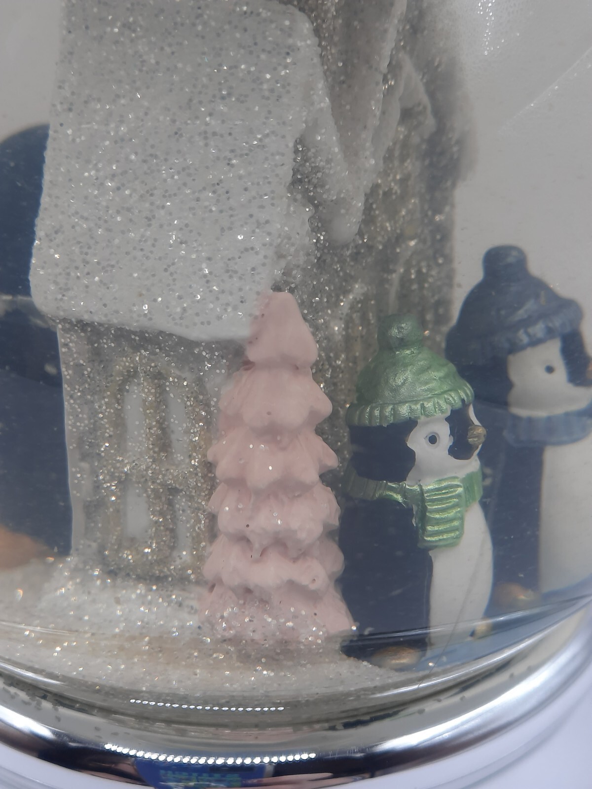 Bath & Body Works Snow Globe Penguins 3 Wick Candle Holder Winter Holiday USED Item image 6