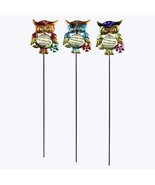 Metal Glow in the Dark Owl Garden Yard Stake , 3 Ast. - $87.24 CAD